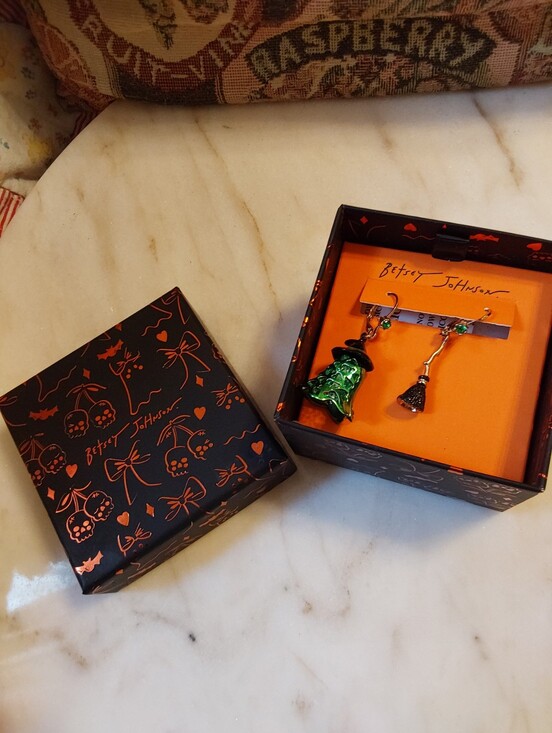 Betsey Johnson Jewelry - NWT Betsey Johnson Halloween Dangle Earrings, Witch Hat, Broom